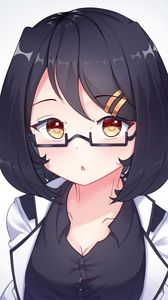 Preview wallpaper girl, glance, glasses, anime, art