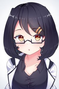 Preview wallpaper girl, glance, glasses, anime, art
