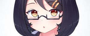 Preview wallpaper girl, glance, glasses, anime, art