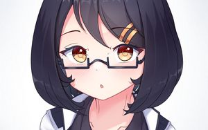 Preview wallpaper girl, glance, glasses, anime, art