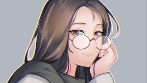 Preview wallpaper girl, glance, glasses, sweater, anime