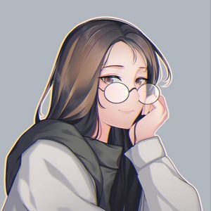 Preview wallpaper girl, glance, glasses, sweater, anime