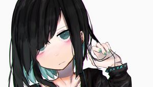 Preview wallpaper girl, glance, gloomy, anime, art