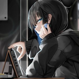Preview wallpaper girl, glance, gloomy, anime