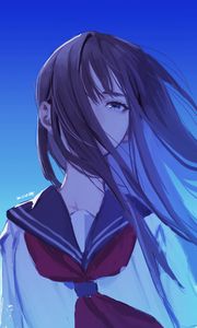 Preview wallpaper girl, glance, hair, anime, art