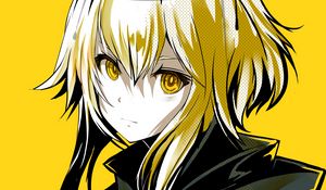 Preview wallpaper girl, glance, halo, anime, art, yellow