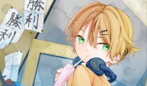Preview wallpaper girl, glance, headphones, anime