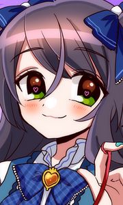 Preview wallpaper girl, glance, hearts, cute, anime, art, cartoon