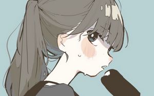 Preview wallpaper girl, glance, ice cream, anime, art