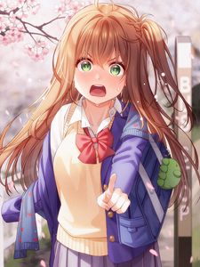 Preview wallpaper girl, glance, indignation, anime, art