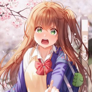 Preview wallpaper girl, glance, indignation, anime, art