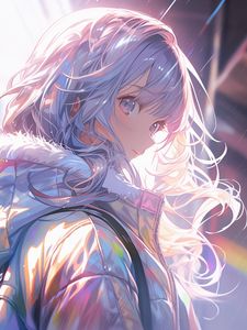 Preview wallpaper girl, glance, jacket, art, anime