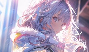 Preview wallpaper girl, glance, jacket, art, anime