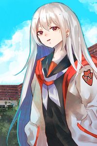 Preview wallpaper girl, glance, jacket, anime, art
