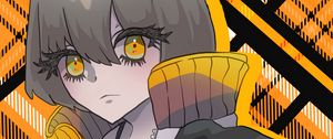 Preview wallpaper girl, glance, jacket, anime, art, orange