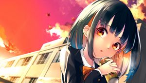 Preview wallpaper girl, glance, jar, anime, art