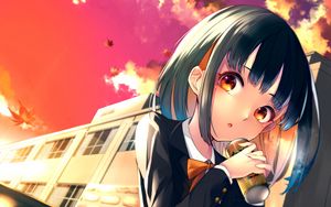 Preview wallpaper girl, glance, jar, anime, art