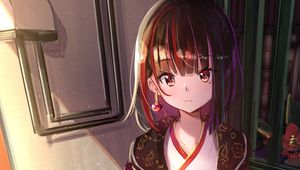 Preview wallpaper girl, glance, jewelry, skirt, anime