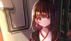 Preview wallpaper girl, glance, jewelry, skirt, anime