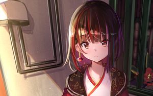 Preview wallpaper girl, glance, jewelry, skirt, anime