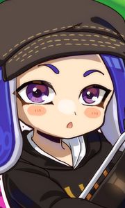 Preview wallpaper girl, glance, lantern, anime, art, bright