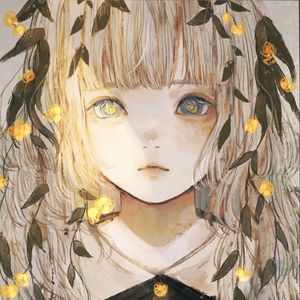 Preview wallpaper girl, glance, leaves, anime, art