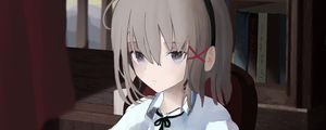 Preview wallpaper girl, glance, letter, anime