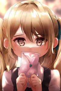 Preview wallpaper girl, glance, letter, anime, art