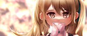 Preview wallpaper girl, glance, letter, anime, art