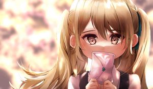 Preview wallpaper girl, glance, letter, anime, art