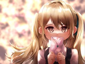 Preview wallpaper girl, glance, letter, anime, art