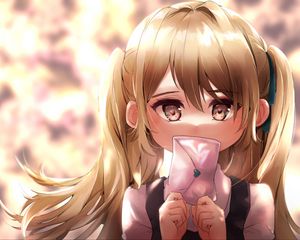 Preview wallpaper girl, glance, letter, anime, art