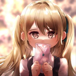 Preview wallpaper girl, glance, letter, anime, art