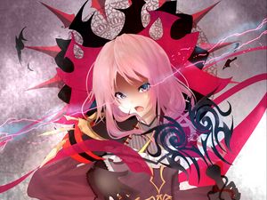 Preview wallpaper girl, glance, lightning, anime