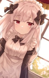 Preview wallpaper girl, glance, maid, anime, art, cartoon