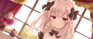 Preview wallpaper girl, glance, maid, anime, art, cartoon