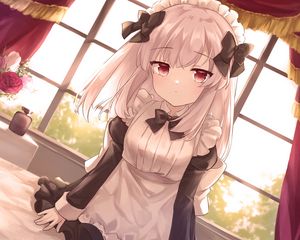 Preview wallpaper girl, glance, maid, anime, art, cartoon