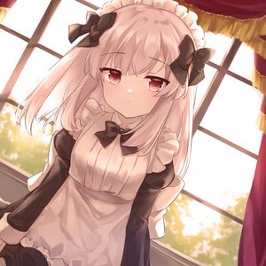 Preview wallpaper girl, glance, maid, anime, art, cartoon