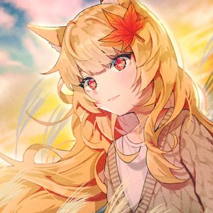 Preview wallpaper girl, glance, maple leaf, anime