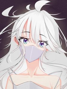 Preview wallpaper girl, glance, mask, anime, white
