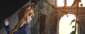 Preview wallpaper girl, glance, neko, ears, tail, anime