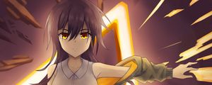 Preview wallpaper girl, glance, neon, light, anime