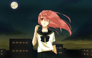 Preview wallpaper girl, glance, night city, anime
