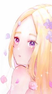 Preview wallpaper girl, glance, petals, anime, art