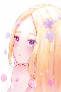 Preview wallpaper girl, glance, petals, anime, art