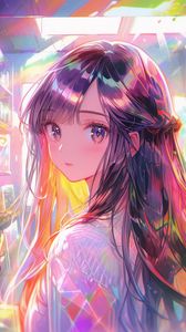 Preview wallpaper girl, glance, portrait, art, anime