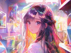 Preview wallpaper girl, glance, portrait, art, anime