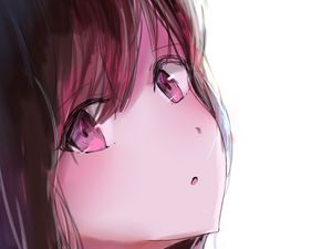 Preview wallpaper girl, glance, portrait, anime, art