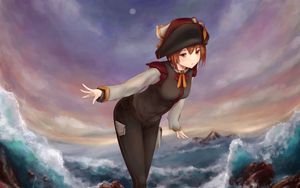 Preview wallpaper girl, glance, pose, anime