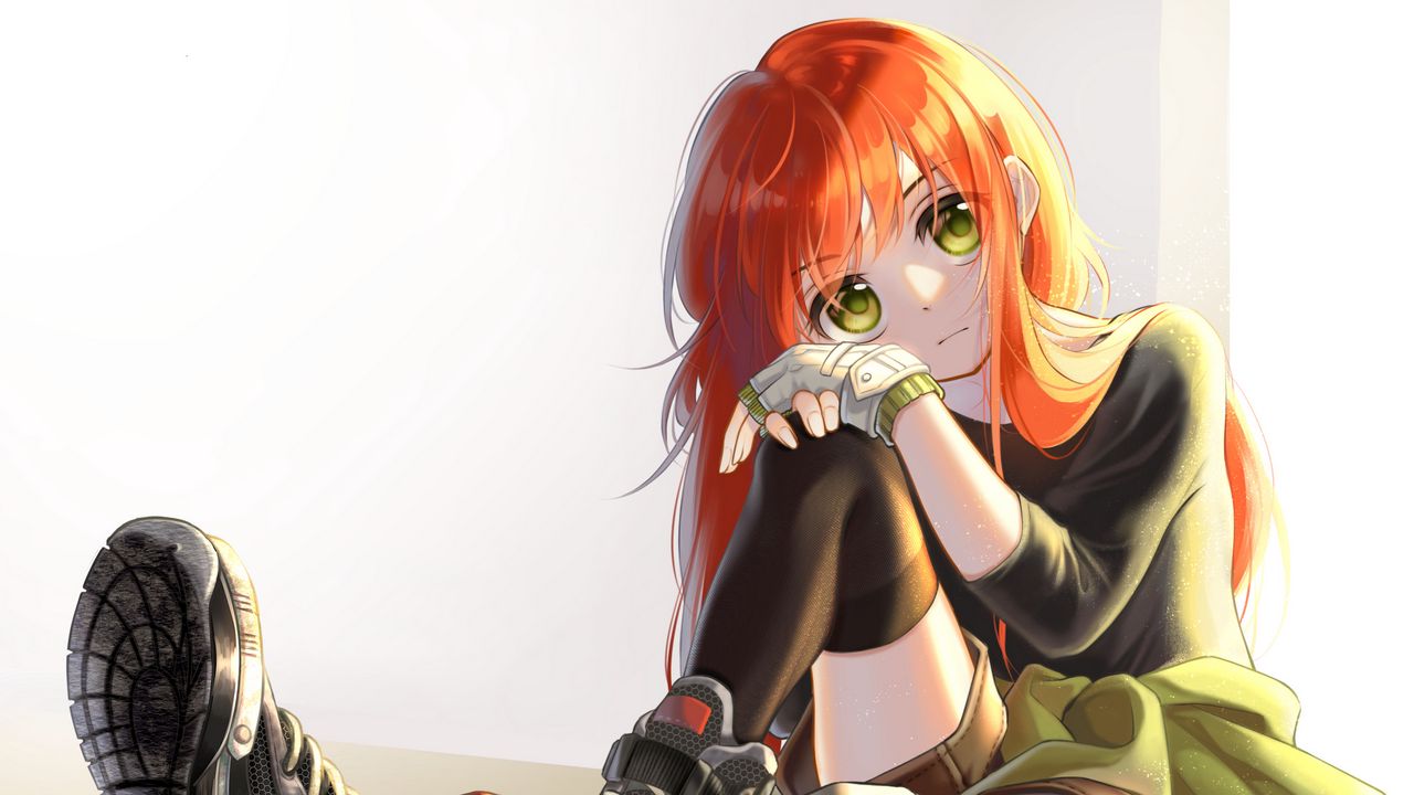 Wallpaper girl, glance, pose, anime, art